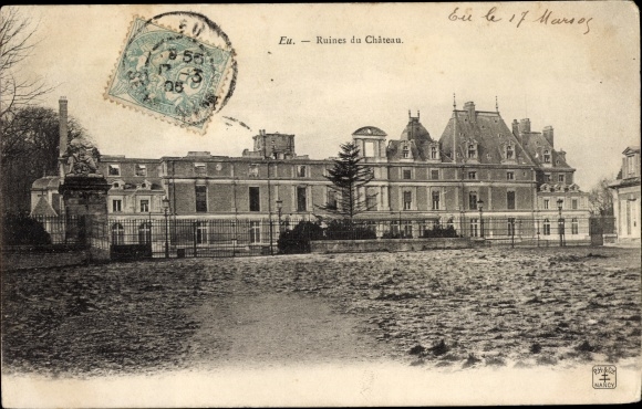 Postcard Eu Seine Maritime, castle ruins