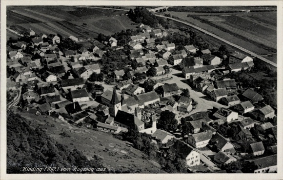 Ak Kinding in Mittelfranken Oberbayern, Fliegeraufnahme