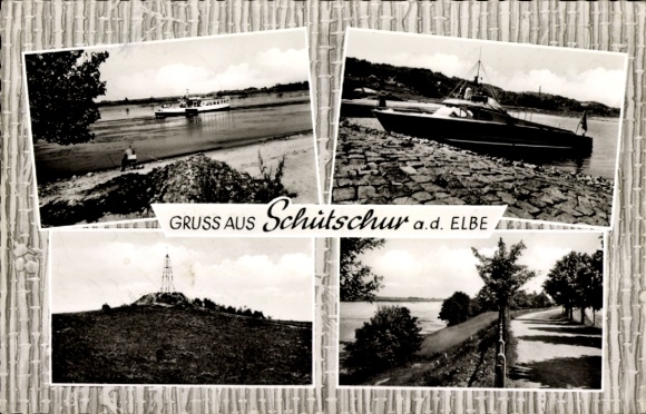 Ak Schutschur Neu Darchau an der Elbe, Ankerplatz, Turm, Uferweg