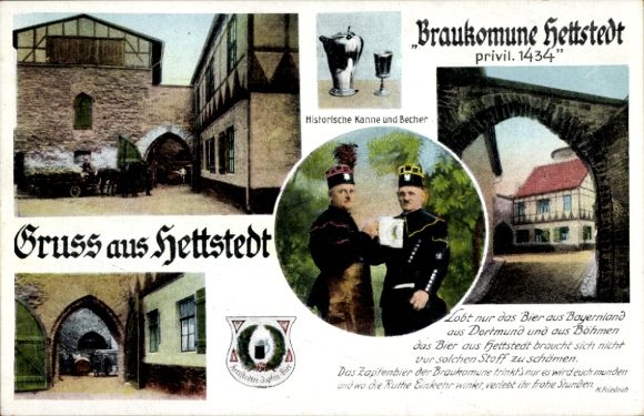 Ak Hettstedt im Südharz, Braukommune, Bergleute, Brauerei
