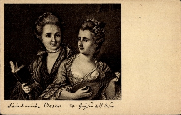 Künstler Ak Friederike und Wilhelmine Oeser, Portrait