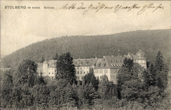 Postcard Stolberg in the Harz, Castle Nature, Buildings