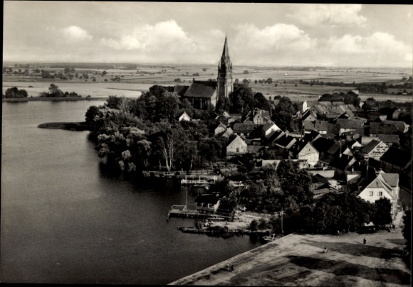 Postcard Röbel an der Müritz, Church, Panorama