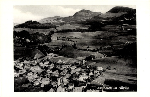 Postcard Altstädten Sonthofen in Allgäu, aerial photograph