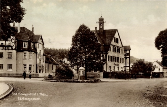 Ak Georgenthal im Tal der Apfelstädt Thüringen, St. Georgsplatz