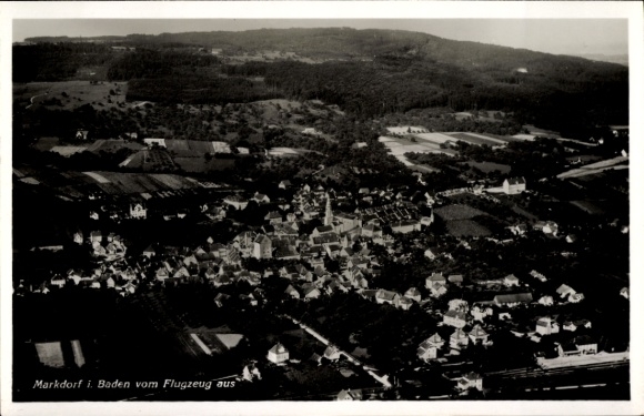 Postcard Markdorf Bodenseekreis Baden, aerial photograph
