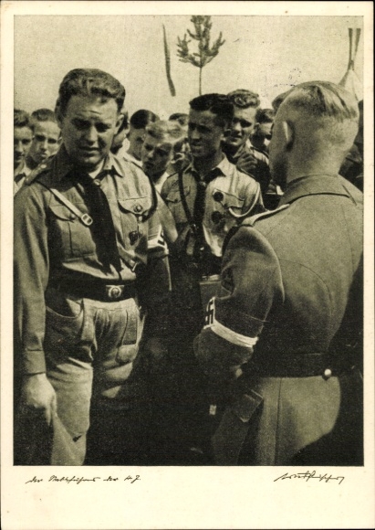 Postcard Staff Leader of the HJ Hartmann Lauterbacher, Hitler Youth