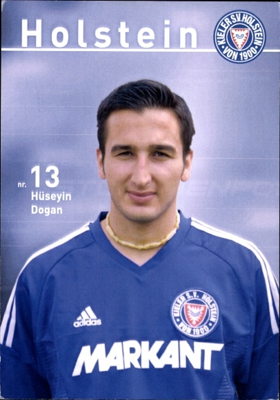 Autograph card footballer Hüseyin Dogan, Holstein Kiel, autograph