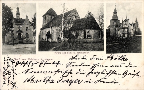 Ak Möckern in Jerichower Land, kerk uit de 16e eeuw