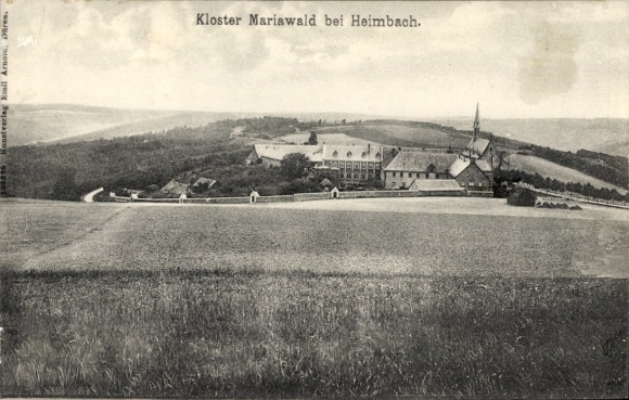 Postcard Heimbach in the Eifel, Mariawald Abbey, Trappist monastery Maria Wald, Panorama
