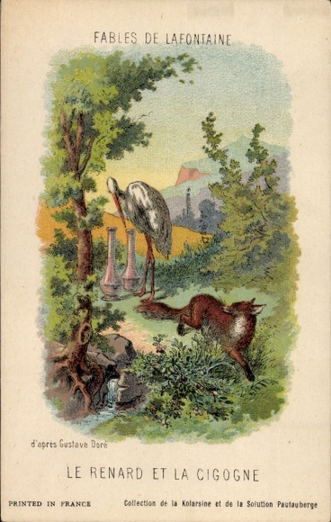 Chromo-Litho Fables by La Fontaine, The Fox and the Stork