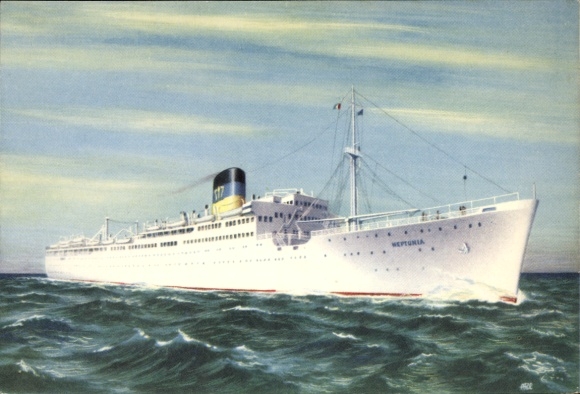 Artysta KP parowiec TSS Neptunia, Greek Line