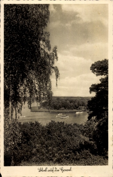 Postcard Havelpartie, boats