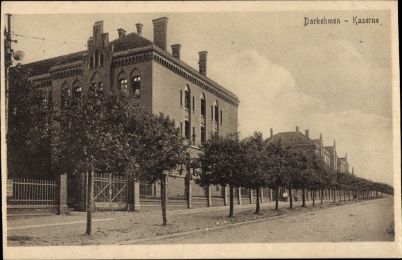Postcard Osjorsk Darkehmen East Prussia, barracks