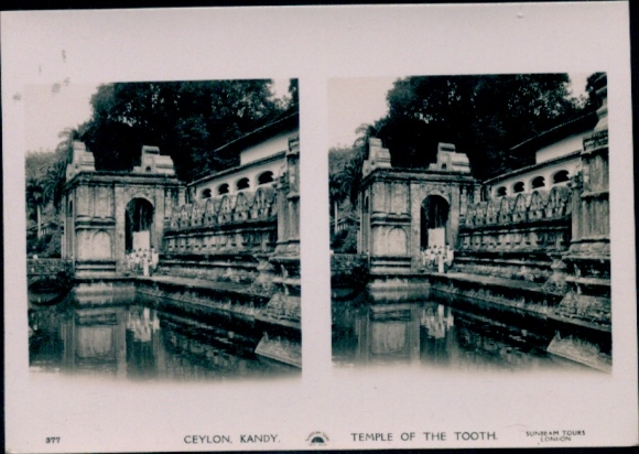 Stereo photo Kandy Sri Lanka Ceylon, Temple of the Tooth