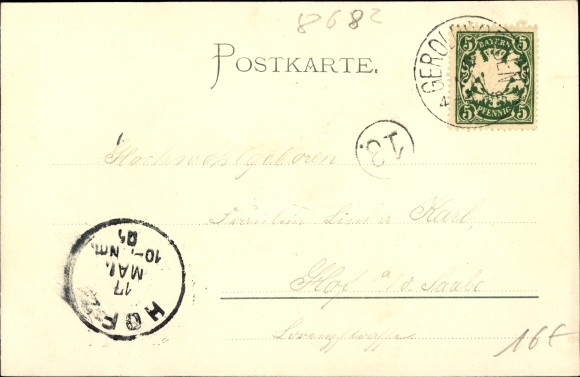 Passepartout Postcard Geroldsgrün in Bavaria, Forsthaus Langenau, vantage point Schwammerling