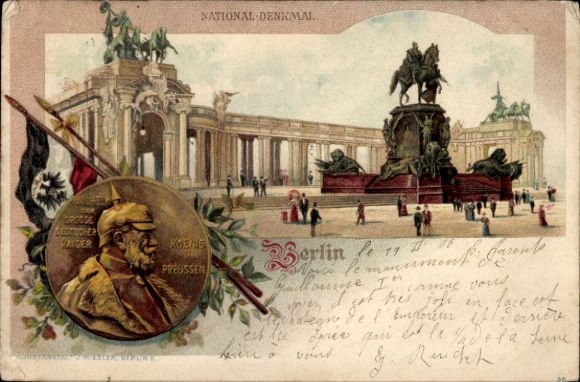 litho Berlijn, nationaal monument, Kaiser Wilhelm I.