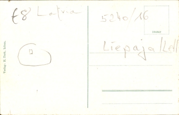 Postcard Liepaja Libau Latvia, bathing establishment, tram no. 12