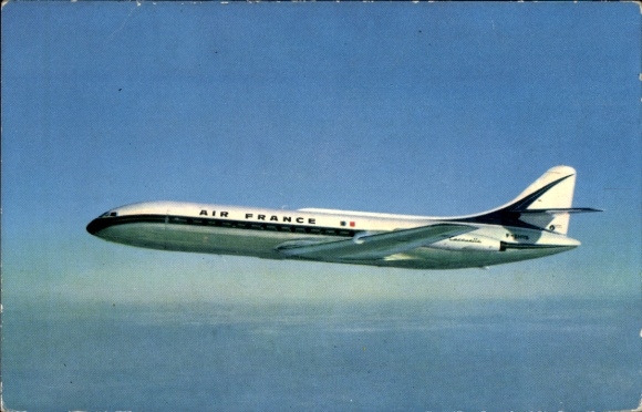Postcard French passenger aircraft, Air France, Caravelle