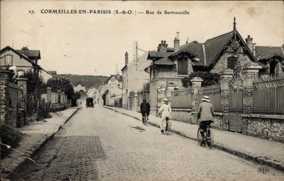 Ak Cormeilles in Parisis Val d'Oise, Rue de Sartrouville