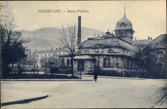 Postcard Bad Neustadt an der Saale Lower Franconia, The bathhouse from the outside