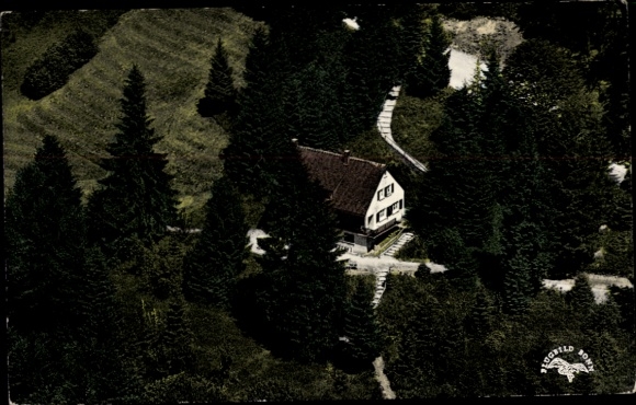 Ak Wies Kleines Wiesental im Schwarzwald, Landschaft mit Pension Wanderheim Stockmatt, umgeben...