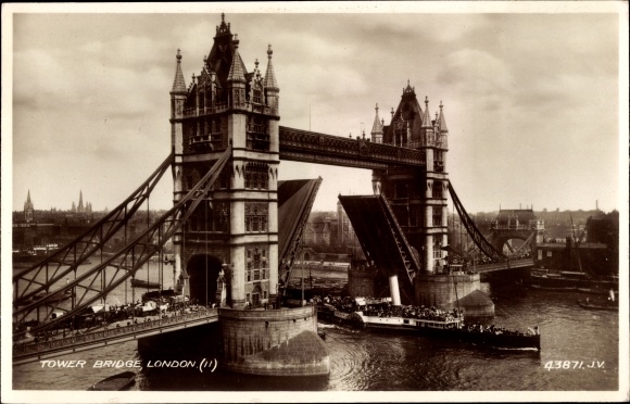 Postcard London City England, Tower Bridge