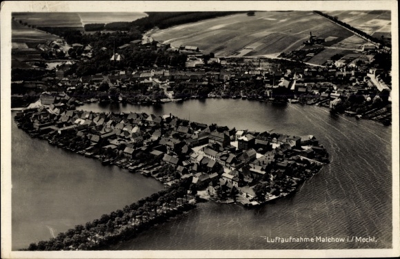 Ansichtkaart Malchow in Mecklenburg, luchtfoto