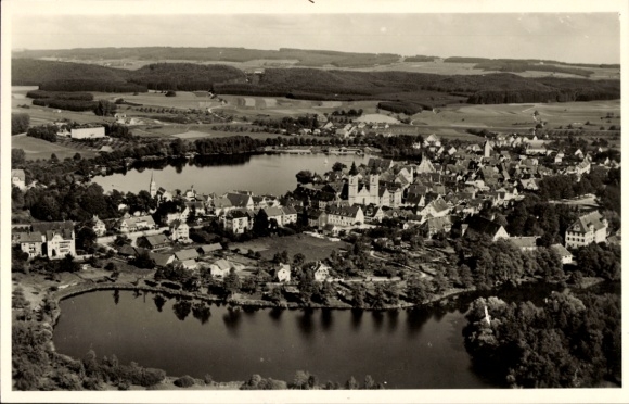 Postcard Bad Waldsee in Upper Swabia Württemberg, aerial photograph