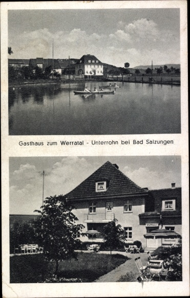Postcard Unterrohn Bad Salzungen in Thuringia, inn in the Werra Valley