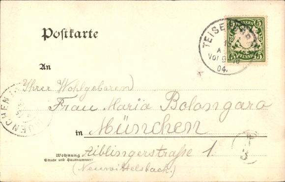 Postcard Teisendorf in Upper Bavaria, Teisendorf with Staufen and Untersberg