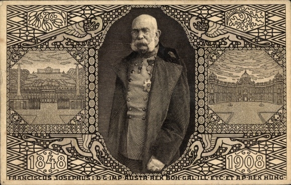 Ganzsachen Ak Kaiser Franz Joseph I., Portrait, Jubiläum 1908