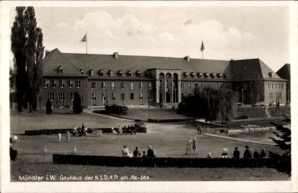 Ak Münster in Westfalen, Gauhaus der NSDAP am Aa-See