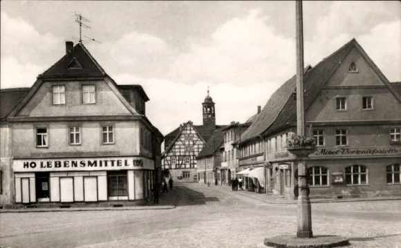 Postcard Bad Düben an der Mulde Saxony, Place of Youth, HO Food, Furniture Sales Point