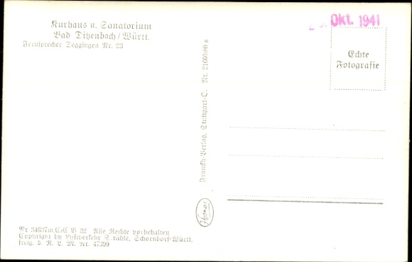 Postcard Bad Ditzenbach in Württemberg, Kurhaus, Sanatorium, aerial photograph