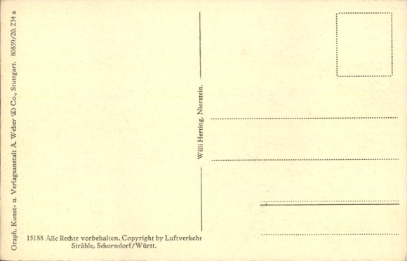 Postcard Nierstein am Rhein, aerial photograph