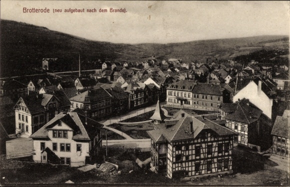 Postcard Brotterode Trusetal in Thuringia, local section, partial view