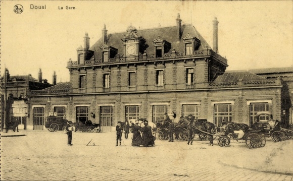Postcard Douai Nord, train station