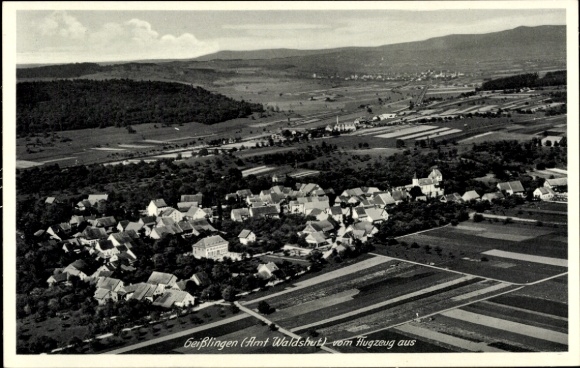 Postcard Geisslingen Geißlingen in Klettgau Baden, aerial photograph