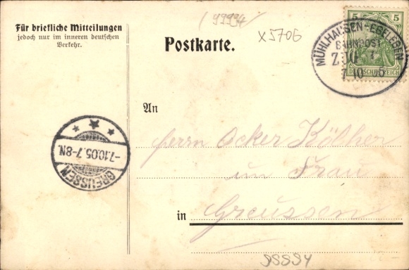 Postcard Schlotheim in Thuringia, general view, Waldschlösschen, published by Herm. Erdenberger