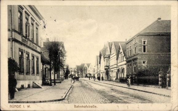 Ak Bünde in Westfalen, Bahnhofstraße