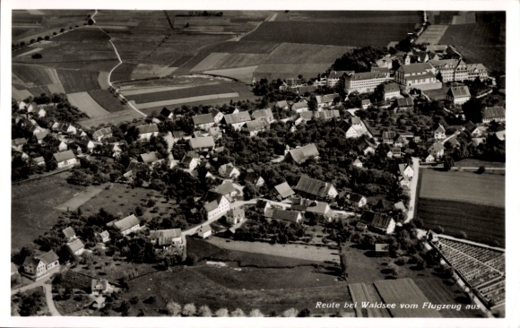 Postcard Reute Bad Waldsee in Upper Swabia, aerial photo