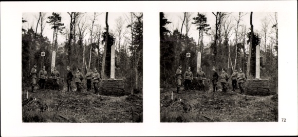 Stereo spatial image photo &quot;The soldiers of the Führer in the field&quot;, No. 72, demarcation line
