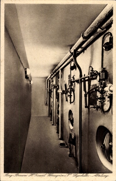 Postcard Wernesgrün Steinberg im Vogtland, Berg-Brauerei, Lagerkellerabteilung, Günnel Brauerei