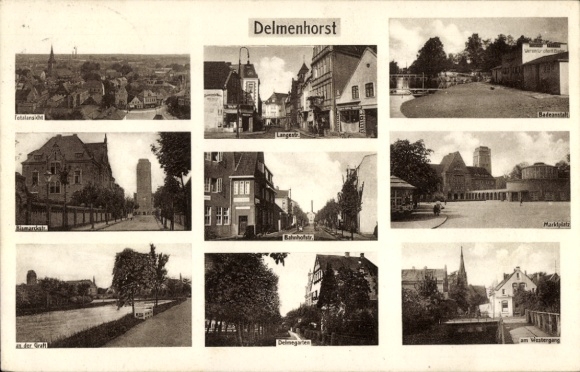 Ak Delmenhorst in Oldenburg, marktplein, zwembad