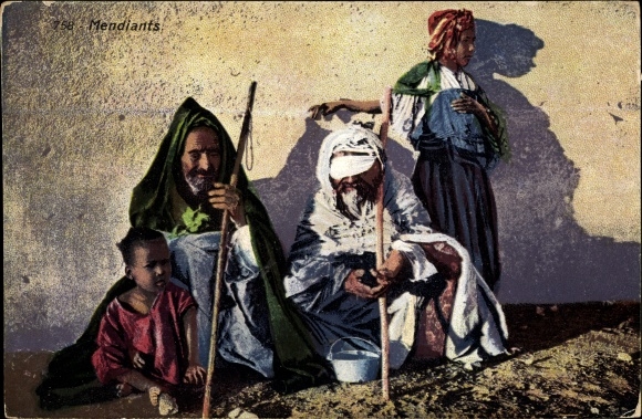 Postcard Maghreb, Mendiants, Lehnert &amp; Landrock 758