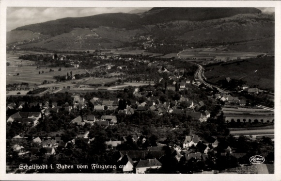 Postcard Schallstadt in the Black Forest Baden, aerial photograph