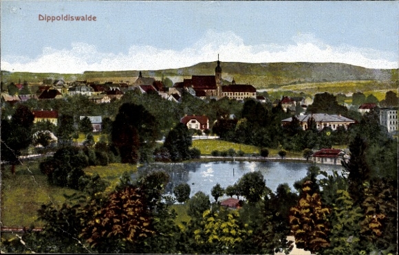 Postcard Dippoldiswalde in Saxony, beautiful detailed view