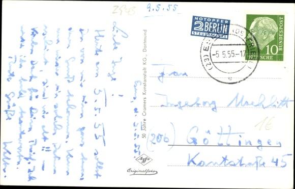 Postcard Esens in Ostfriesland, partial view, memorial, Bahnhofstrasse