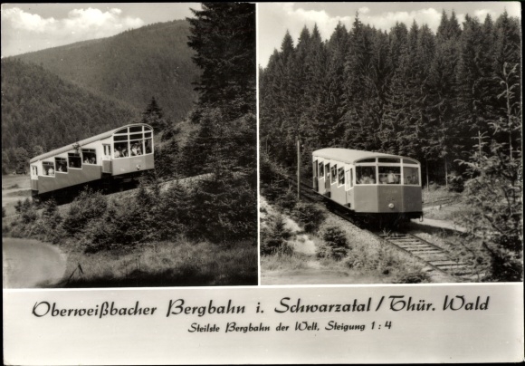 Ak Schwarzatal in Thüringen, Oberweißbacher Bergbahn